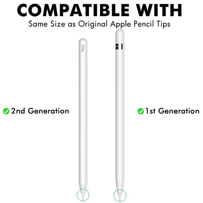 NIUTRENDZ 4 Pack Replacement Tips for Apple Pencil 2nd Generation and 1st Generation Fine Point Metal Tip, Wear-Resistant & Precise Control (1.95mm, White)