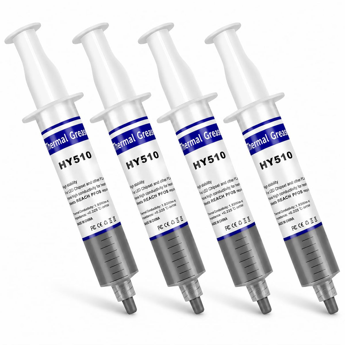 MoneyQiu HY-510-100g (25g*4) Thermal Conductivity: >1.93W/m-k CPU Thermal heatsink Paste Silicone Grease Compound Non-Conductive for pc CPU gpu PS4...100 Gram