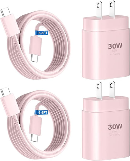 Phone 17 16 15 Charger Fast Charging,30W USB C Phone 17 16 15 Pro Max Charger Block &6.6FT Long Type C Cable Cord for i.Phone 17/Air/17 Pro/17 Pro Max/16/16 Plus/16 Pro/16 Pro Max/15/15 Pro Max,Pink
