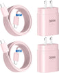Phone 17 16 15 Charger Fast Charging,30W USB C Phone 17 16 15 Pro Max Charger Block &6.6FT Long Type C Cable Cord for i.Phone 17/Air/17 Pro/17 Pro Max/16/16 Plus/16 Pro/16 Pro Max/15/15 Pro Max,Pink