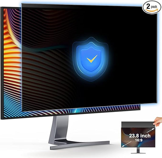 [2-Pack] 23.8 Inch Privacy Screen for Monitor Computer Screen Privacy Filter for 16:9 Widescreen Monitor Desktop PC Monitor Privacy Film Monitor Privacy Shield and Anti-Glare Protector