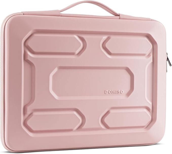 DOMISO 17 inch Laptop Sleeve with Handle Shockproof Waterproof EVA Protective Case for 17.3" ZBook Fury 17.3 G8/MSI GS73VR Stealth Pro/HP Envy 17/LG Gram 17"/ROG Strix GL702VS, Pink