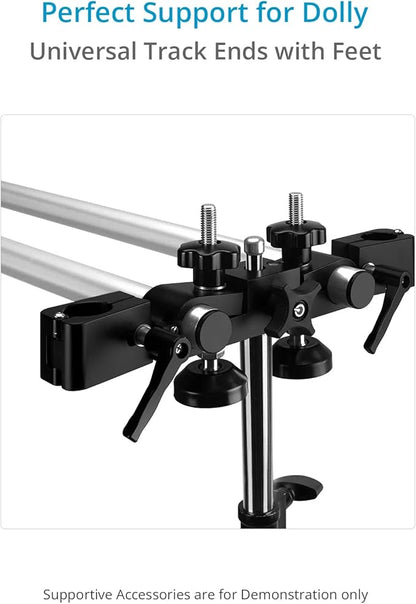 PROAIM Polaris Mini Portable Video Camera Dolly w Universal Track Ends | Mitchell & 75mm Bowl Mount | Compatible Track Rail Diameter – Ø 32‐34mm | Offers Payload of 34kg / 75lb (DL-PLRS-M01)