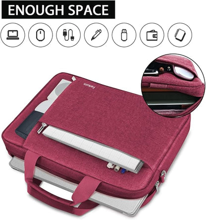 Ferkurn Laptop Bag Case for Women Men Computer Bag Compatible with HP Envy Pavilion Omen/LG Gram/MSI/Dell Inspiron XPS/Lenovo/Acer, Shoulder Strap Carrying Messenger Briefcase, Red, 17 17.3 Inch