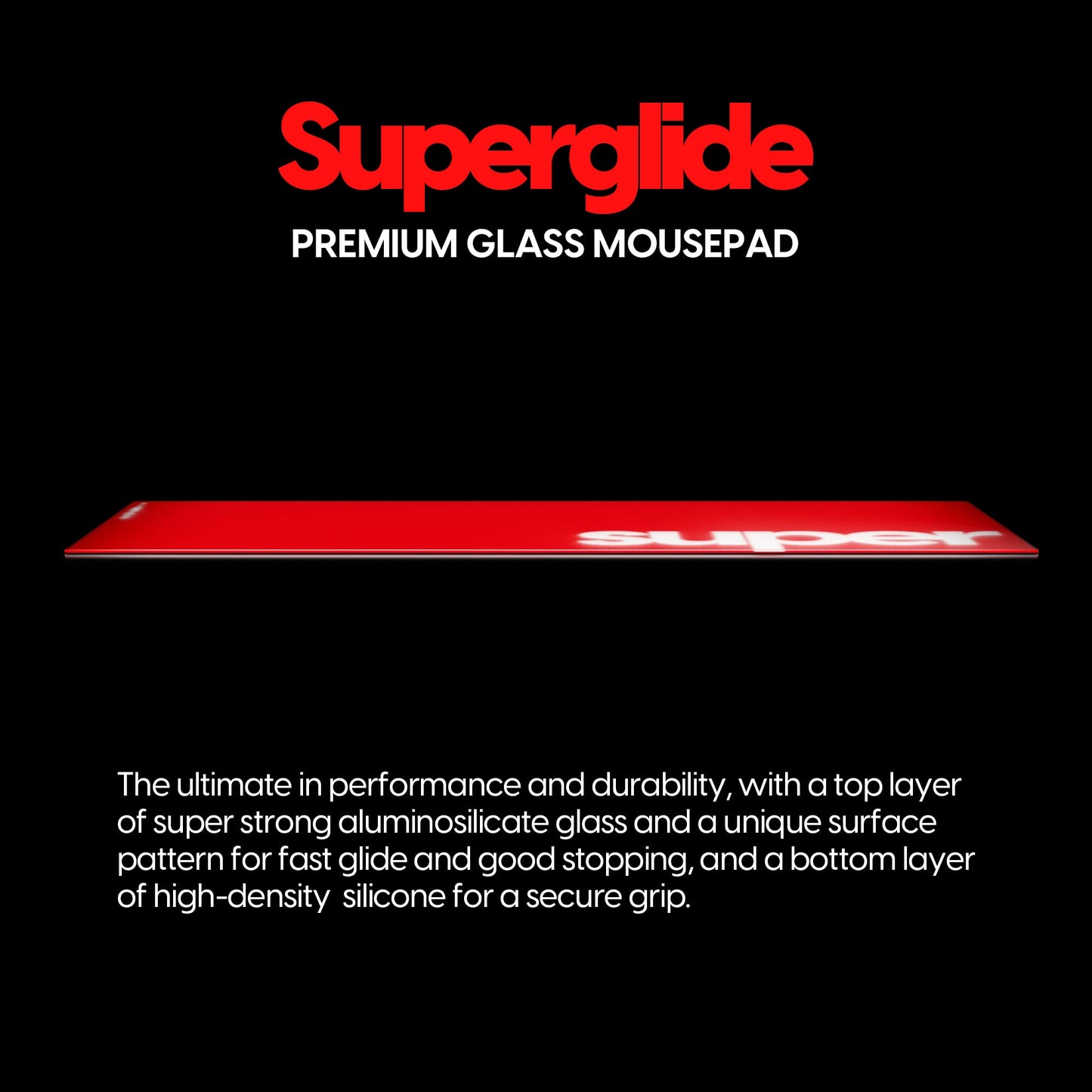 Pulsar Gaming Gears Superglide Pad v1 Glass Mouse Pad, XXL, Red