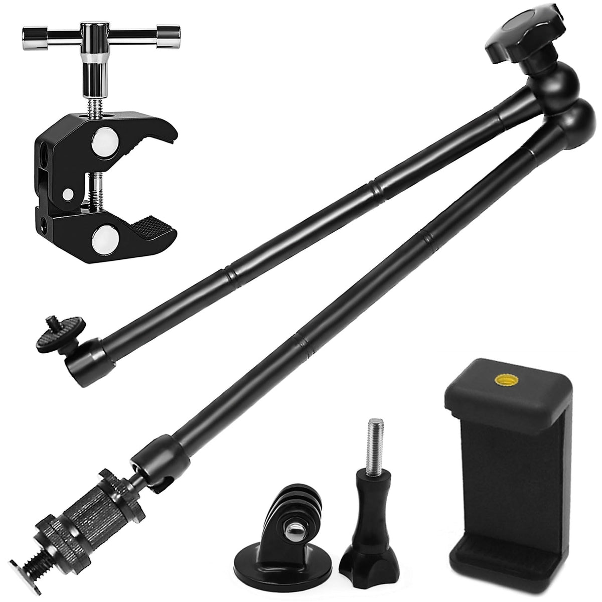 Niewalda 11" Articulating Magic Arm with 1/4" & 3/8" Threaded Super Clip