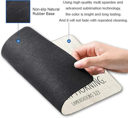 Hokafenle Square Mouse Pad, Inspirational Quote Mouse Pad with Floral Design, Motivational Mouse Mat Waterproof Mousepad Non-Slip Rubber Base Mouse Pads for Office Laptop