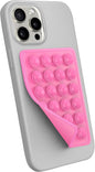 Suction Phone Case Mount, Sillicon Adhesive Phone Accessory for iPhone and Android, Hands-Free Fidget Toy Mirror Shower Phone Holder, Tiktok Videos and Selfies (Bubble Gum)