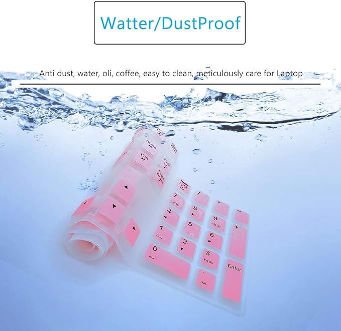 MUBUY Keyboard Cover Skin Protector for Logitech MK120 K120 Wired Keyboard, Protective Skin US Layout - Gradual Pink