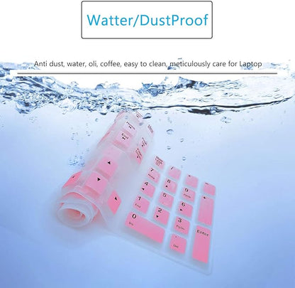 MUBUY Keyboard Cover Skin Protector for Logitech MK120 K120 Wired Keyboard, Protective Skin US Layout - Gradual Pink