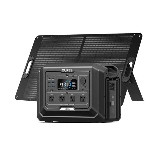 OUPES 2000W Solar Generator with Panels Included, 36Min Fast Charge, 1024Wh LiFePO4 Portable Power Station w/ 100W Panel, for Camping Road Trips Picnics Home Backup Emergency