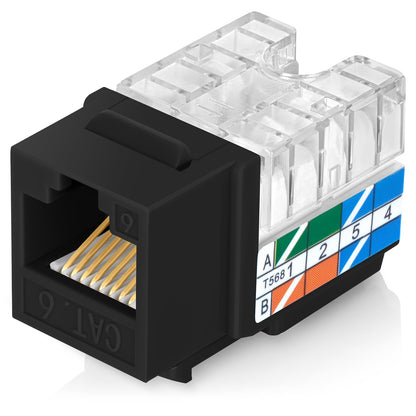 Everest 90 Degree RJ45 Cat6A Keystone Jacks Slim Profile 20-Pack Yellow