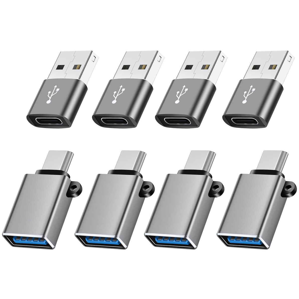 BaseNew USB Type C Male Female Adapter,Data Charging Cable Converter 8-Pack