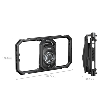 SMALLRIG All-in-One Cooling Dual Handle Phone Cage Kit for iPhone 17/16/Android, 15W Active Cooler & 4-in-1 USB-C Hub, Universal Compatibility 2.5-3.1" Phones, for Live Streaming- 5276