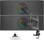 Dual Monitor Arm for 13-49 Inch Ultrawide Screens, Heavy Duty Monitor Mount for 2 Monitors up to 44lbs, Full Motion Vertical Stacked Dual Monitor Arm Desk Mount, 75/100mm VESA Mount, Black