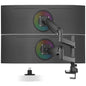 Ergounion Dual Monitor Arm for 13-49 Inch Ultrawide Screens, Heavy Duty Monitor Mount for 2 Monitors up to 44lbs, Full Motion Vertical Stacked Dual Monitor Arm Desk Mount, 75/100mm VESA Mount, Black