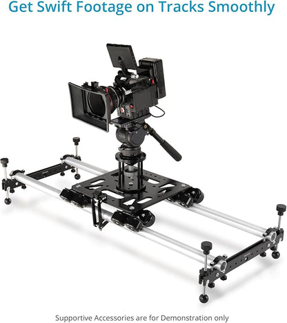PROAIM Breeza Video/Film Solid Camera Dolly Slider with Track End. Adapts Mitchell, Flat, 75mm & 100mm Camera Heads & Light Cranes. Overslung/Underslung Operations - Hi-hat/Low-hat Mode (DL-BRZA-01)