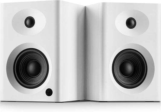NSY Audio 4-inch Bookshelf Speakers, Active Monitor Speakers, White