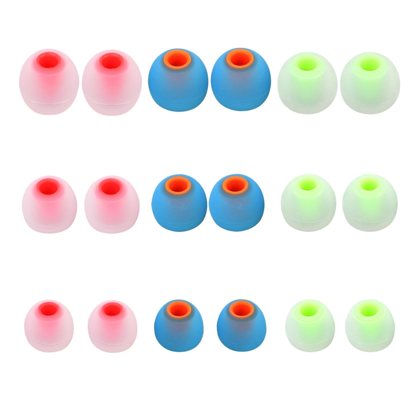MMYQXI Silicone Replacement Earbud Tips Earbud Covers Ear Tips Fit for in-Ear Headphones (Inner Hole 3.8mm -5.1mm) Earbud Replacement Tips 9 Pairs, S/M/L