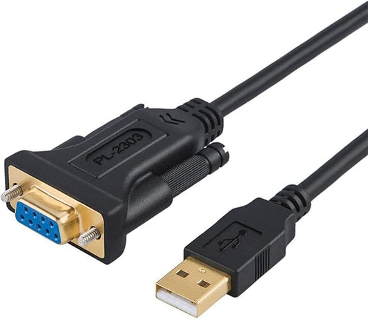 CableCreation USB to RS232 Serial Adapter with PL2303 Chipset, 3.3 FT USB 2.0 to DB9 Pin Female Converter Cable for Cashier Register, Modem, Scanner, Digital Cameras, CNC etc, Black