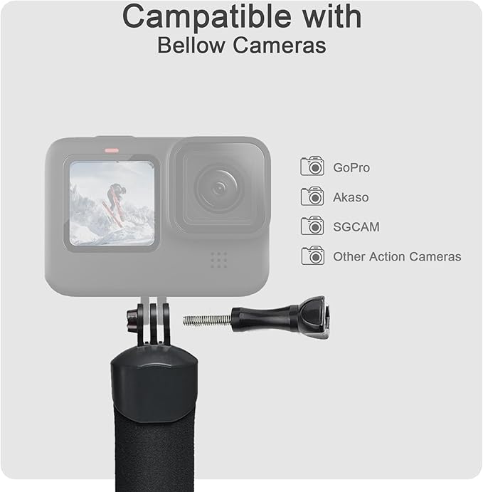 FitStill 148FT/45M Underwater Waterproof Protective Case Shell Compatible for Go Pro Hero 2018/7/6/5 Black, Monopod Floating Hand Grip Selfie Stick for Hero7 Hero6 Hero5 Black Accessories Kit