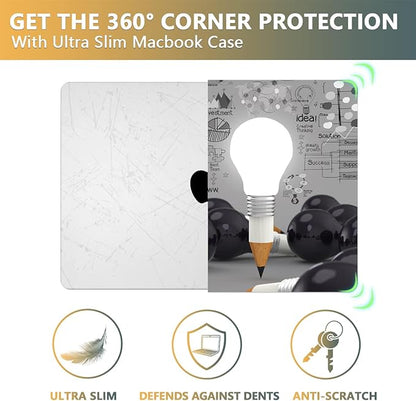 CISSOOK Creative Bulb Hard Shell Case for MacBook Pro 14 inch 2024 2023 2022 2021 Release Model M4 Chip A3112 A3185 A3401 / A2992 A2918 M3/ A2779 M2 / A2442 M1 with Touch ID 2021-2024