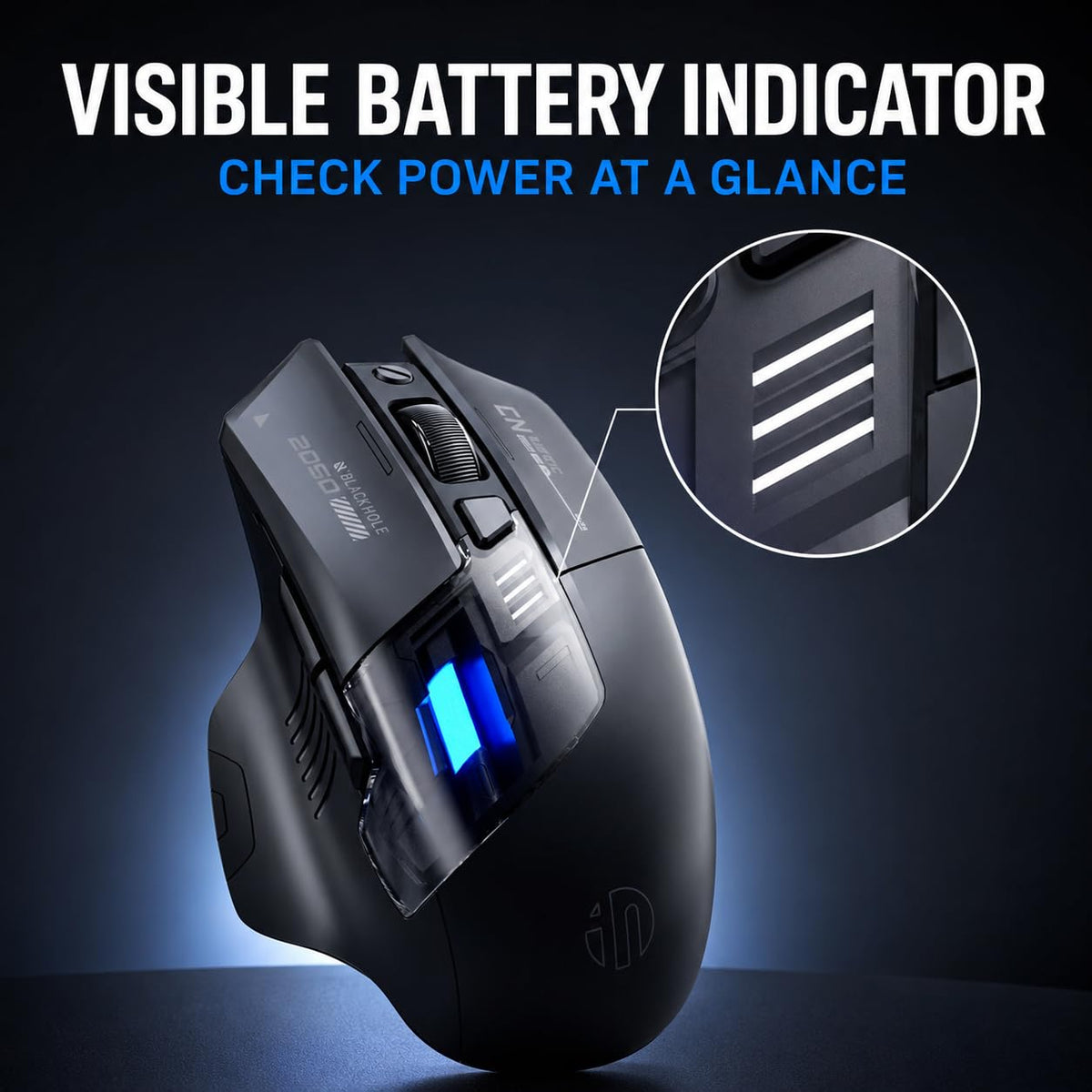 INPHIC A9 V2 Explorer Wireless Gaming Mouse, 12800 DPI Silent Mouse