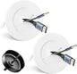 in Wall Cable Management Kit, Slim TV Wire Hider Kit for Wall Mounted TV, 2 Pcs Pass Through with Hole Saw for Network, HDMI, Speaker Cables, Coaxial, White