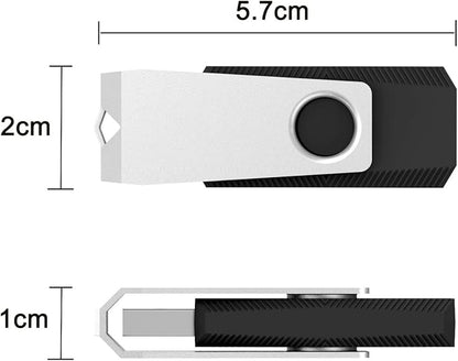 20Pack 1GB USB Flash Drive 2.0 Stick, TOPESEL Bulk Thumb Drive Swivel 1GB Pen Drive Jump Drive for Data Storage (20Pack Black)