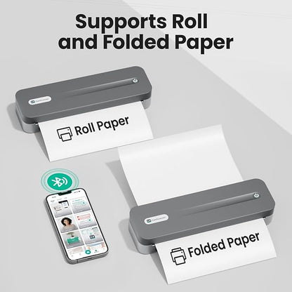 P1 Pro Thermal Printer, Large Format Portable Bluetooth Inkless Printer with 1 Roll Paper 8.5x11 Inch, Compatible with iPhone ＆ Computer,Home Office Essentials