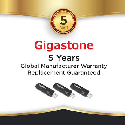 GIGASTONE V30 128GB USB 2.0 Flash Drive 5-Pack, Capless Retractable Design Pen Drive, Carbon Fiber Style, Reliable Performance & Durable