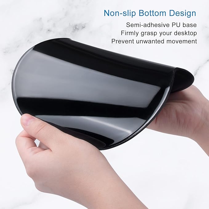 ITNRSIIET Ergonomic Mouse Pad with Gel Wrist Support Small Wrist Rest Smooth Surface Non-Slip PU Base Comfortable Office Supplies Pain Relief, 8.7 x 7.2 inches, Green Marble Gold
