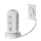 TESSAN Tower Power Strip Flat Plug with 1050J Surge Protection, 6 Ft, Grey