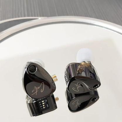 KZ Castor in Ear Monitor Headphones, HiFi Improved Bass Earphone Sound Tunable Noise Isolating IEMs, Dual-Dynamic Driver Wired Earbuds, 2PIN-C Detachable Cable for Singers Musicians
