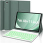 Keyboard Case for Samsung Galaxy Tab A9 Plus 5G 11 inch 2023 (SM-X210/X216/X218), 7 Color Backlit Detachable Keyboard Bluetooth, Smart Folio Cover with S Pen Holder for Galaxy Tab A9+ 11"(Dark Green)
