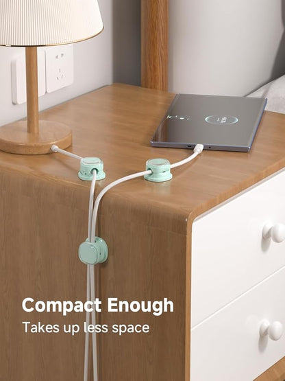 Magnetic Cable Clips, Adjustable Cord Holder Management, Adhesive Wire Keeper Organizer for Home Office Desk Phone PC Car Wall Desktop Nightstand Appliance (9-PCS Cyan)