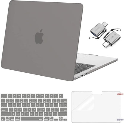 MOSISO Compatible with MacBook Air 13 inch Case 2025 2024 2023 2022 M4 A3240 M3 A3113 M2 A2681, Plastic Hard Shell&Keyboard Cover&Screen Film&Type C for MacBook Air 13.6 inch Case, Gray
