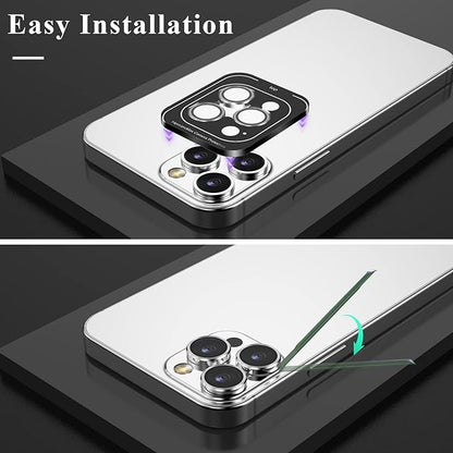 YWXTW Designed for iPhone 14 Pro Max Camera Lens Protector, for iPhone 14 Pro Camera Lens Protector, Individual Metal Anti Scratch HD Clear Case Friendly Tempered Glass Camera Cover, 1 Set (Silver)