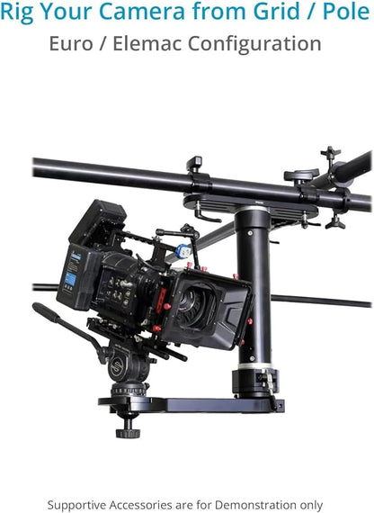 PROAIM Truss/Scaffold Connection Plates – Mitchell Mount. Rigging Adapters for Overhead Shots. for Wall Spreader Rod/Poles/Grids. 360° Swivel Clamps, Robust & Secure - 50kg Payload