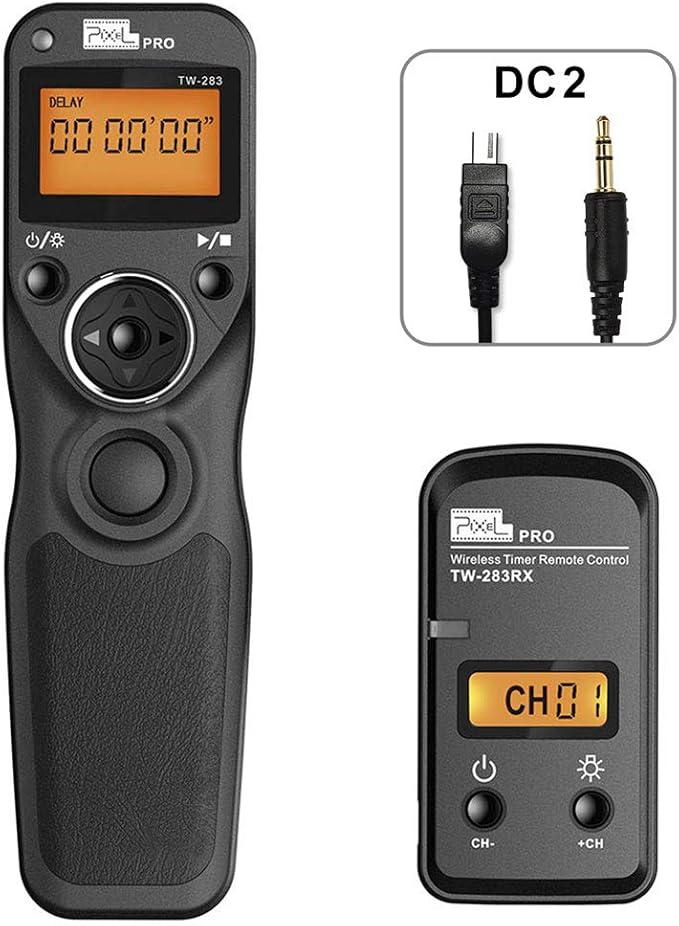 Wireless Remote Shutter Compatible for Nikon, Pixel TW-283 DC2 Wireless Shutter Release Remote Control Compatible for Nikon Z7 Z6 Df D90 D7500 D3300 D3100 D3200 D5000 D5500 D7200 D7000 D600 D750