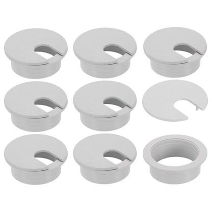 uxcell 8 Pcs 35mm (1.38 Inch) Desk Grommet, Plastic Cable Hole Cover, Wire Cord Cable Organizer for Home Office Computer Desk Cabinet, Gray