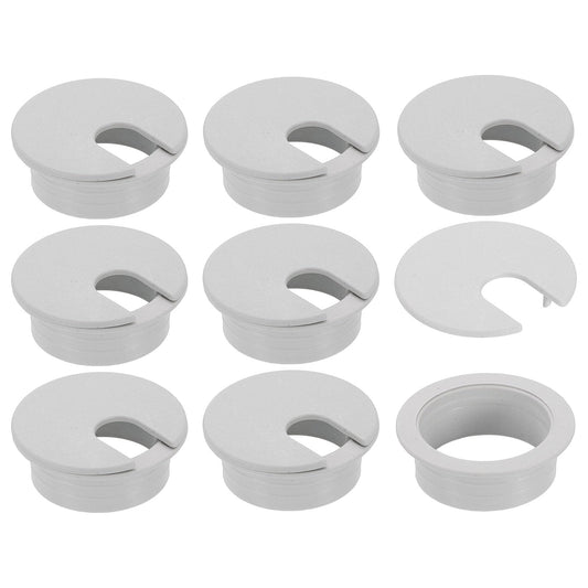 uxcell 8 Pcs 35mm (1.38 Inch) Desk Grommet, Plastic Cable Hole Cover, Wire Cord Cable Organizer for Home Office Computer Desk Cabinet, Gray