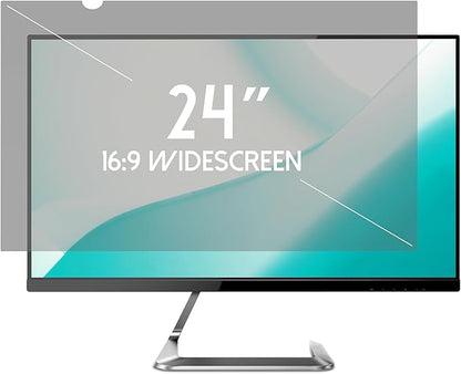 ANBAC 24 Inch Desktop Privacy Screen Shield for 16:9 Wide Monitor - Anti Glare Computer Privacy Screen Cover | Blue Light Blocking Screen Protector | Scratch Resistant UV Filter | Attachment Type
