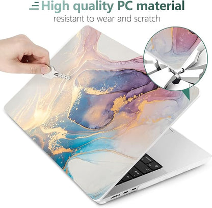 MEEgoodo Case for M4/M3/M2 MacBook Air 13.6 inch Case 2025 2024 2022, Fit Model A3240/A3113/A2681, Laptop Hard Shell with Keyboard Cover Compatible with MacBook Air 13 inch, Abtract Marble