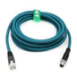 M12 Ethernet 8 Pin X-Code RJ45 CAT-7e GigE Cable for Basler Cognex Vision Camera Sensor Barcode Reader PLC Router Switch Network 1M