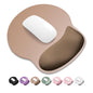 ITNRSIIET Ergonomic Mouse Pad with Wider Memory Foam Wrist Rest +17% - Curved Cushion Reduces Pressure 20%, Pain Relief, Non-Slip, Smooth, Cute Colors, 9.85 x 9 in, White