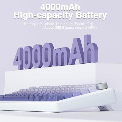 AULA F75 Pro Wireless Mechanical Keyboard,75% Hot Swappable Custom Keyboard,RGB Backlit,Pre-lubed Linear Switches,Side Printed PBT Keycaps Mechanical Gaming Keyboards,Gradient Purple