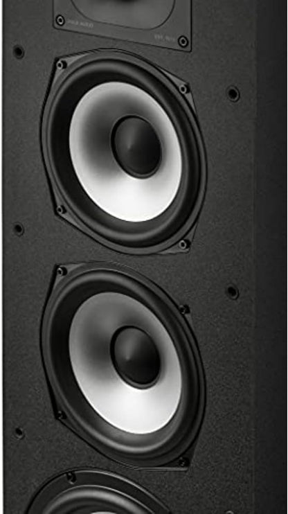 Polk Monitor XT70 Large Tower Speaker - Hi-Res Audio Certified, Dolby Atmos & DTS:X Compatible, 1" Tweeter, (2) 6.5" Dynamically Balanced Woofers, (2) 8" Passive Radiators (Single, Midnight Black)