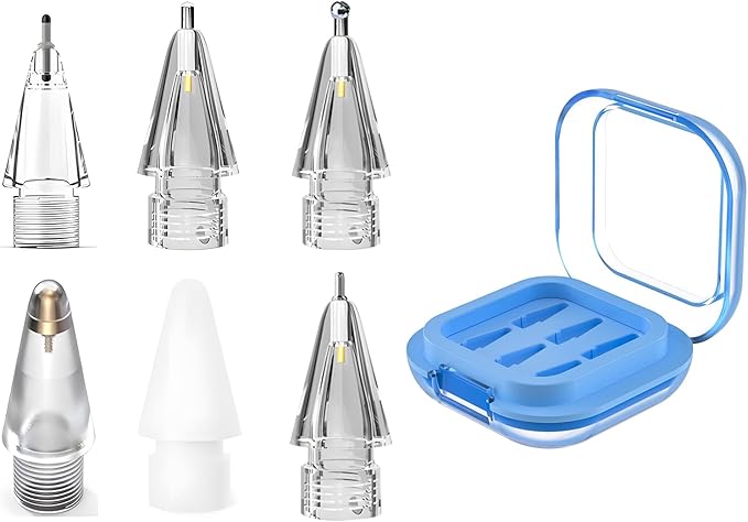 Replacement Pencil Tips for Apple Pencil Pro, Fine Point Metal Tip for Apple Pencil 2nd Generation and 1st Generation/Apple Pencil USB-C Wear-Resistant & Precise Control ipencil Tips Sets with Case