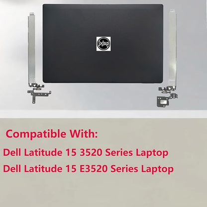 Replacement LCD Back Cover Rear Top Lid with Hinges for Dell Latitude 15 3520 E3520 Series Laptop,New Dell Latitude 3520 Back Cover and Hinge P/N: 17XCF 017XCF Black